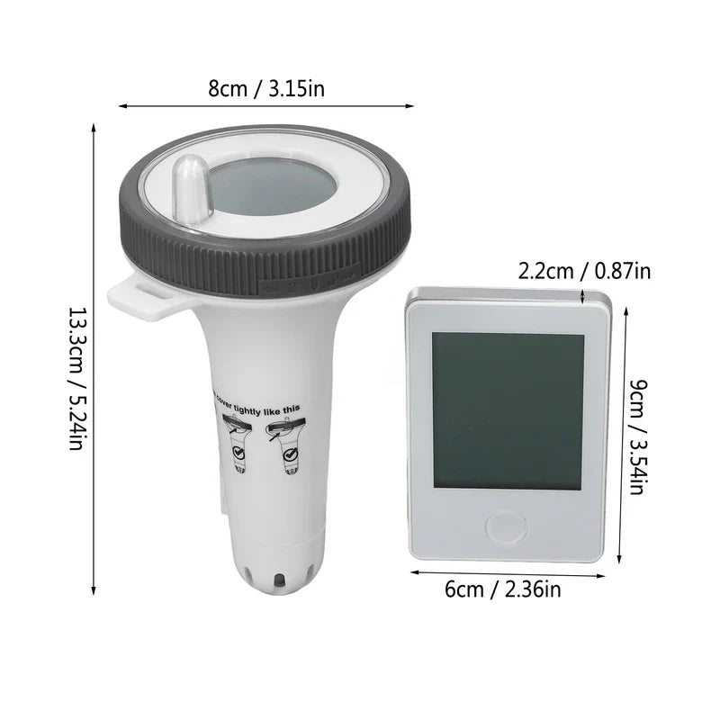 Wireless Solar Pool Temperature Meter High Accuracy IPX8 Waterproof LCD Display Digital Floating Temperature Detector