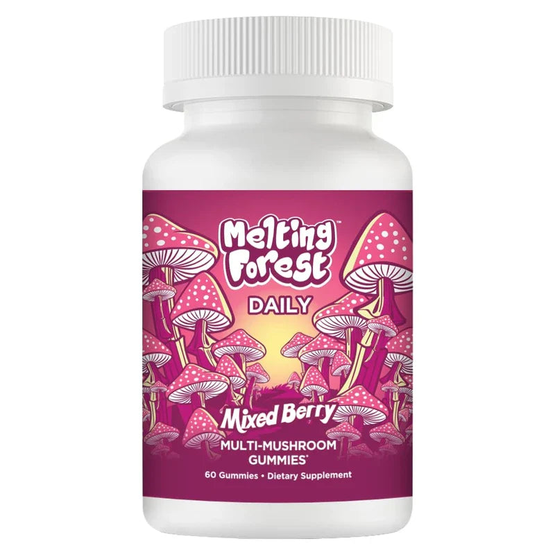 MELTING FOREST Multi-Mushroom Daily Gummies - Wellness & Energy - Focus & Mental Clarity - Blend of 12 Mushrooms - 30 Gummies - Mixed Berry