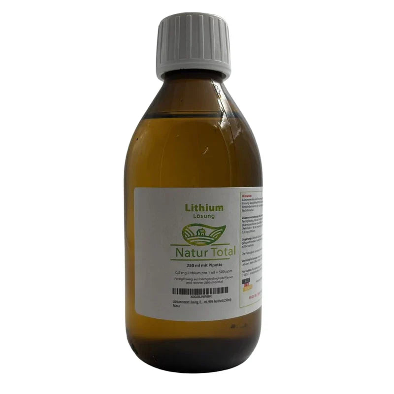Lithium Orotate Solution 250 ml I 0.5 mg Lithium per ml ⇒ 500 mg per Litre ⇒ 500 ppm I 99% Purity Lithium Orotate (250 ml)