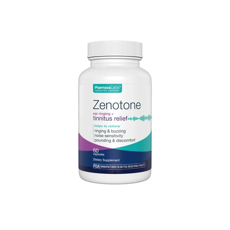 Zenotone Tinnitus Relief Supplement - Auditory & Ear Health Support - Promotes Clear Sound - Aids in Reducing Ringing - Juniper & Hawthorn Berry, Garlic, Hibiscus, Vitamin C B-3, 6 & 12 (60 Capsules)
