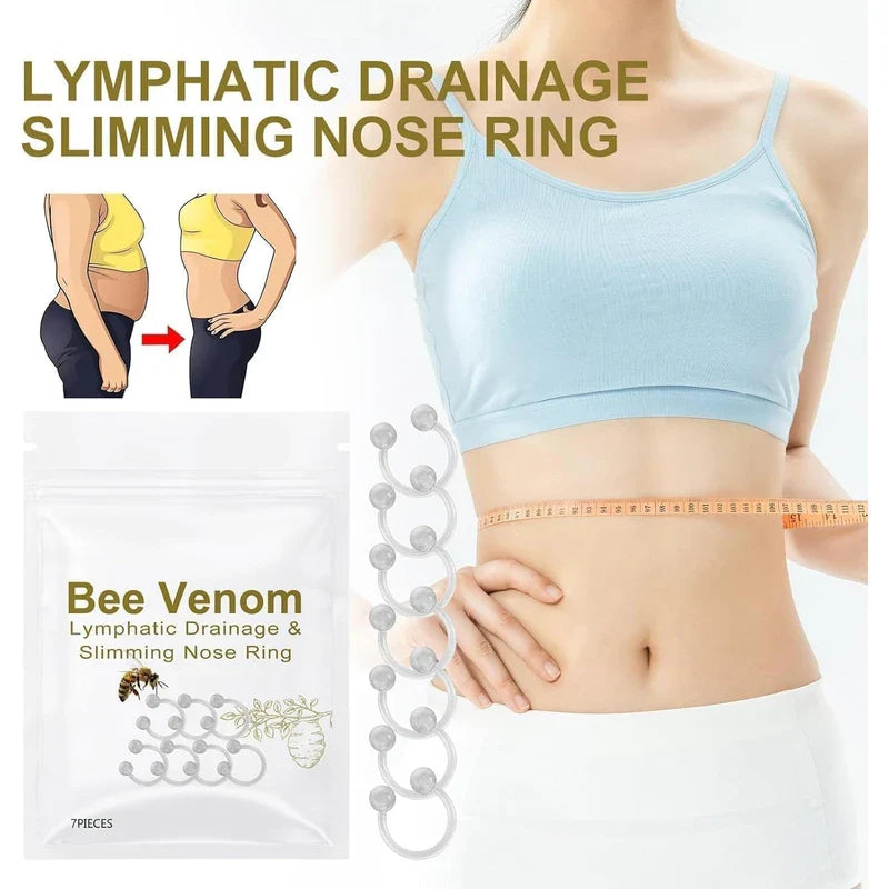 LIU JUN Bee Venom Lymphatic Drainage Nose Ring, Bee Venom Slimming Nose Ring, Bee Venom Nasal Oil Ring, Can Speed Up Basal Metabolic Rate and Bee Vitality（1 Bag）