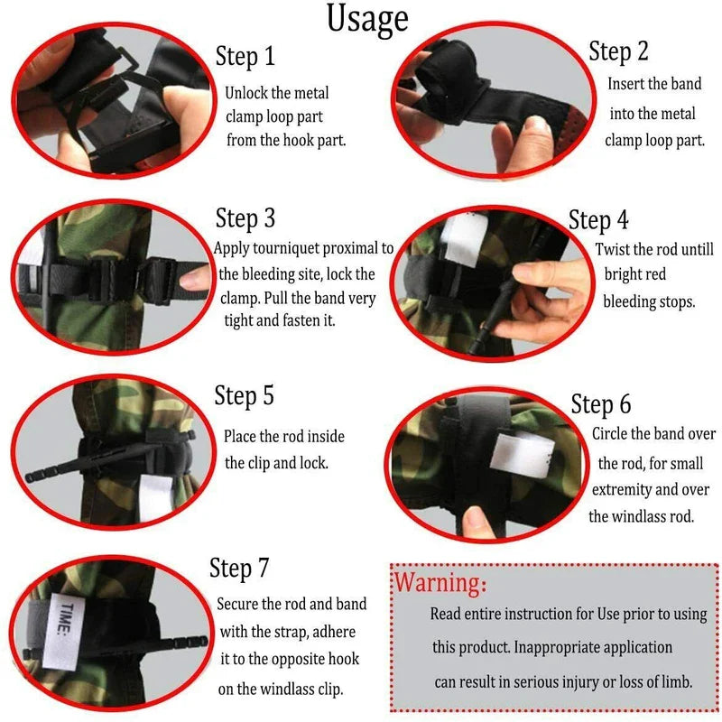 10 pcs Tourniquet Rapid One Hand Application Emergency Outdoor First Aid Kit