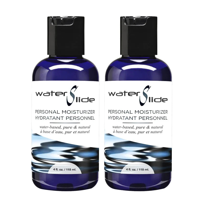 Earthly Body WaterSlide - 4 fl oz, Pack of 2 - Personal Moisturizer - 100% Natural, Water-Based Formula - Vegan & Cruelty Free