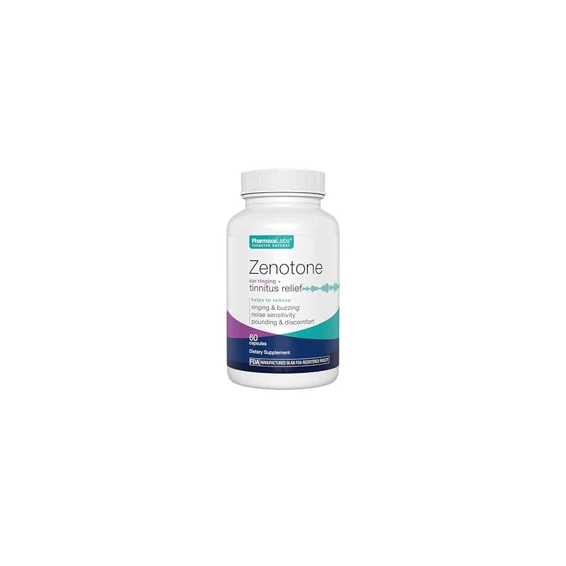 Zenotone Tinnitus Relief Supplement - Auditory & Ear Health Support - Promotes Clear Sound - Aids in Reducing Ringing - Juniper & Hawthorn Berry, Garlic, Hibiscus, Vitamin C B-3, 6 & 12 (60 Capsules)