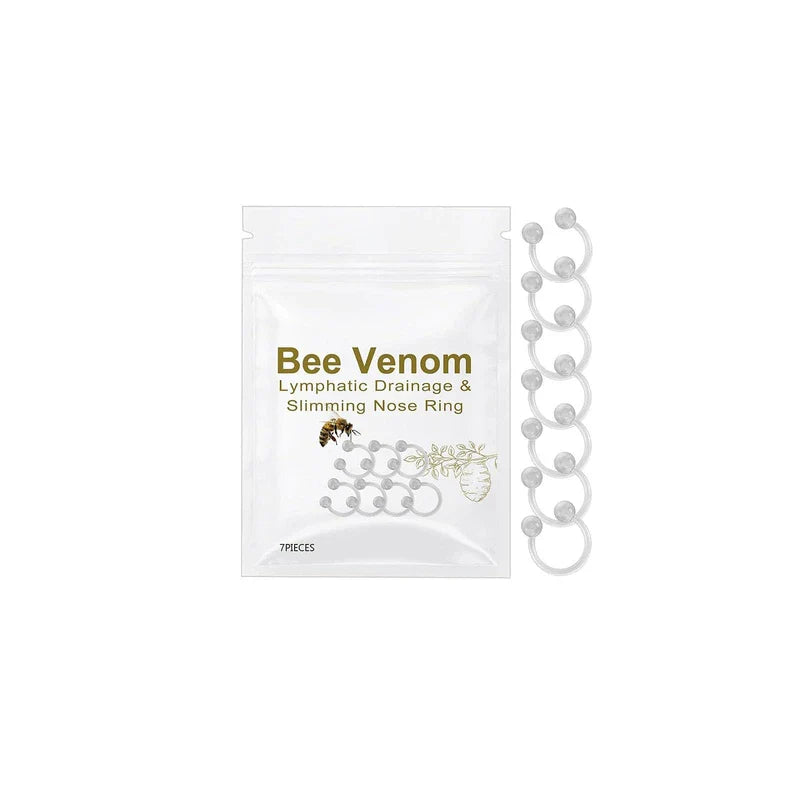 LIU JUN Bee Venom Lymphatic Drainage Nose Ring, Bee Venom Slimming Nose Ring, Bee Venom Nasal Oil Ring, Can Speed Up Basal Metabolic Rate and Bee Vitality（1 Bag）