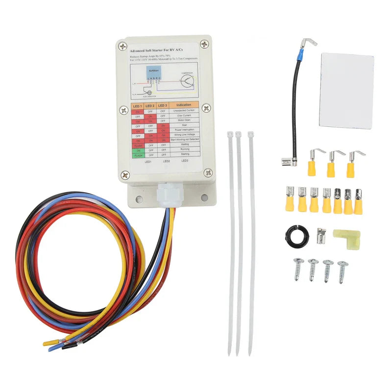 RV AC Soft Starter ASY 364 X20 IP 364 Air Conditioner Soft Start Compressor Unit Kit for 115V to 135V 50 to 60Hz Motors and Up