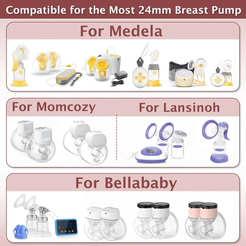 Flange Insert 14pcs 13/15/17/18/19/20/21mm*2 Compatible with Momcozy S12 Pro/S9 Pro/S10/S12/Spectra/Medela/Bellababy/Lansinoh/TSRETE/Willow 24mm Breast Pump,Reduce 24mm Tunnel Down to Correct Size