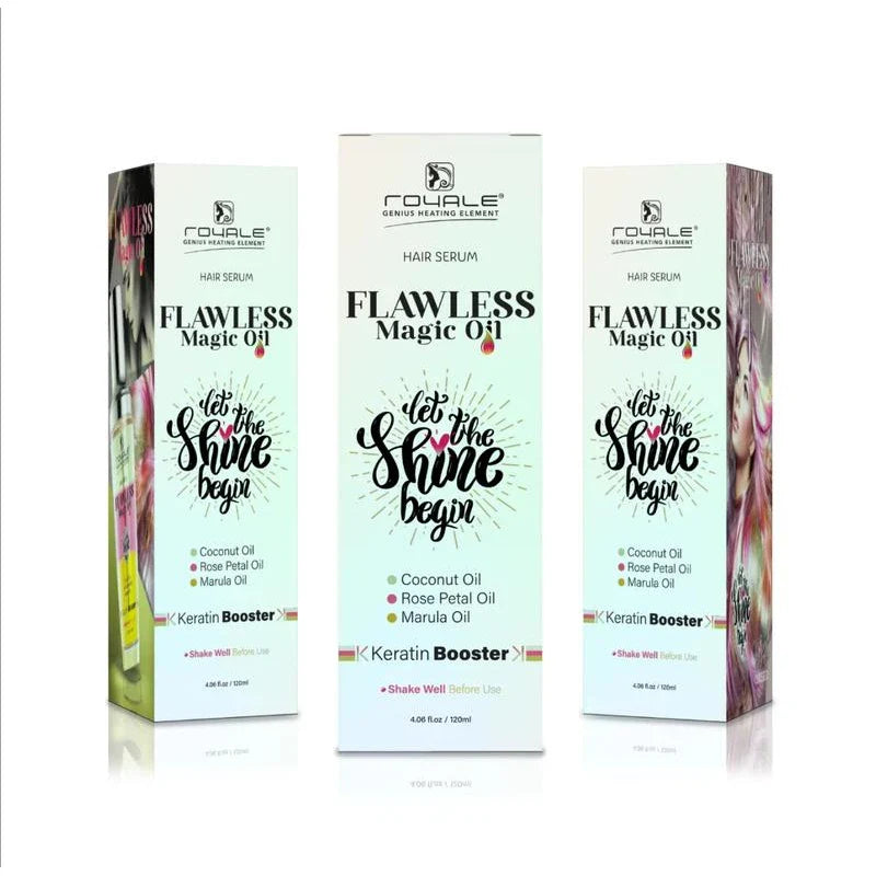 Royale Flawless Magic Oil Hair Serum | Coconut Oil, Rose Petal Oil, & Marula Oil Haircare Smooth Daily Moisture Hydrate Nourishing Moisturizer