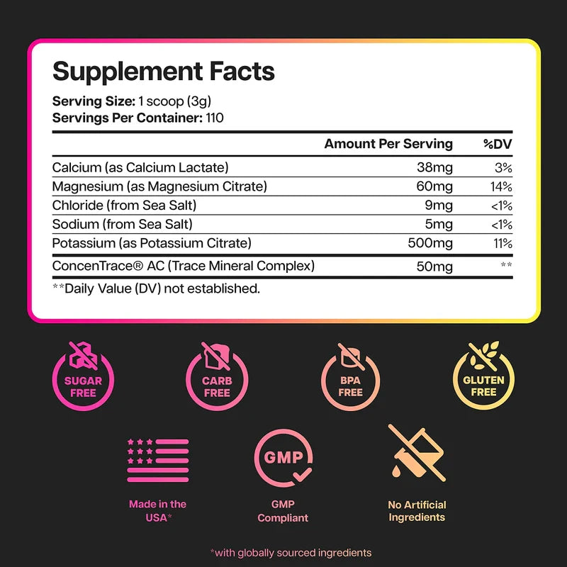 Nutriana Keto Electrolytes Powder No Sugar - Zero Carb & Zero Calorie Electrolyte Drink Mix - Sugar Free Electrolytes for Hydration Powder - Fasting Electrolytes Raspberry Lemonade Flavor