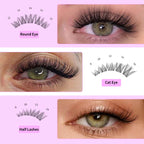 VEYESBEAUTY Lash Clusters Individual Eyelash Extensions Thin & Invisible Band DIY False Eyelashes for Self-application Newbie's Five-Second Series Wispy Lash Tray, LuxeBold 8-16mm Mixed Length