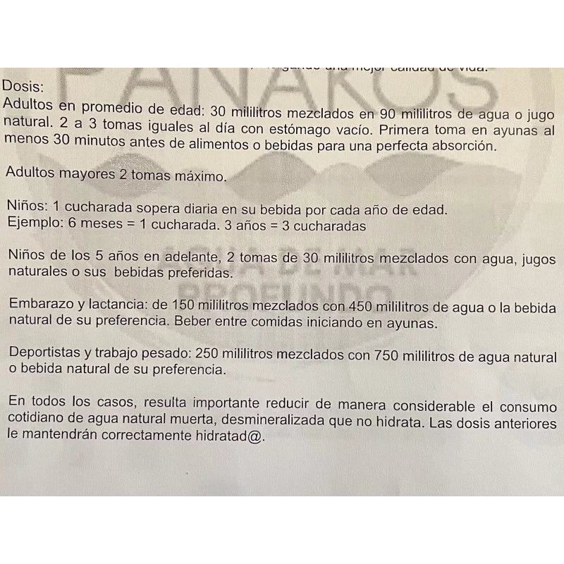 Panakos Lot Of 2 Bottles of 1 Lt. SEA WATER Agua De Mar Pure Marine Tot=2 Lt.ExpSep2025