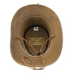 WALKER AND HAWKES - Outdoor Cowhide Leather Hat - Vintage Look, light brown