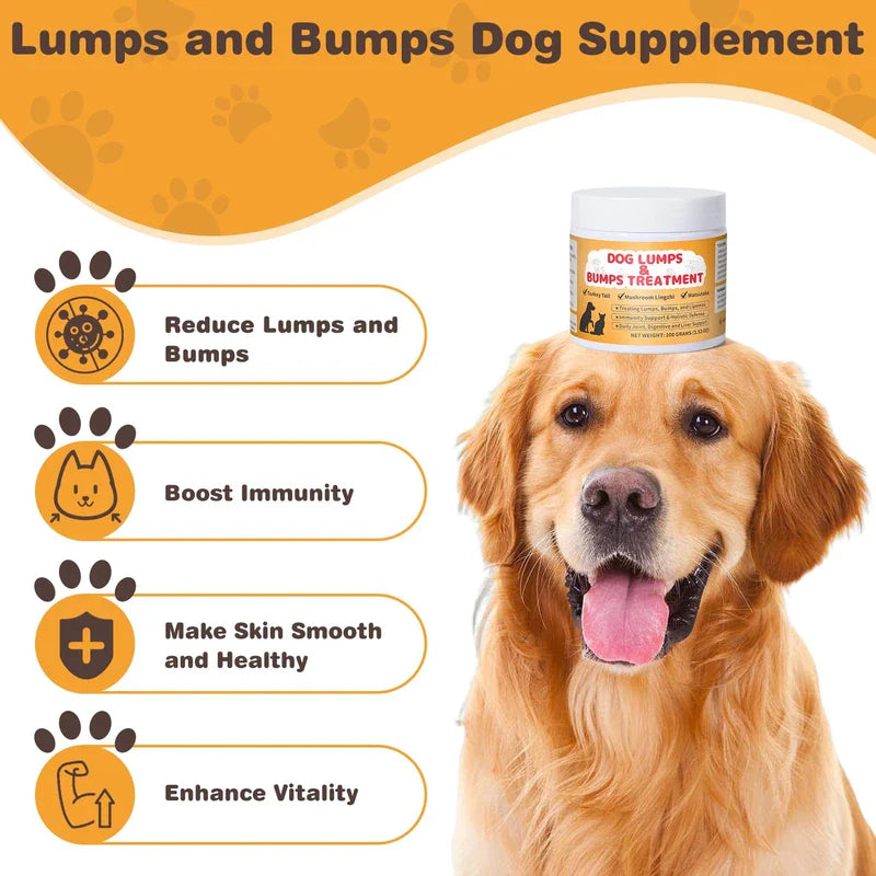 Lumps and Bumps Dog Supplement – Turkey Tail Mushroom Powder for Dogs Lipoma, Immune Support & Increased Energy, 3.52 oz