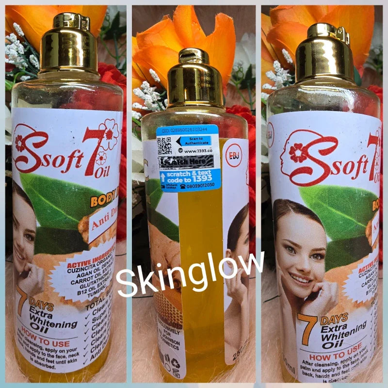 soft 7 X 1 Soft 7 Turmeric & Honey Whitening Glowing & Body Repair  Oil 250ml