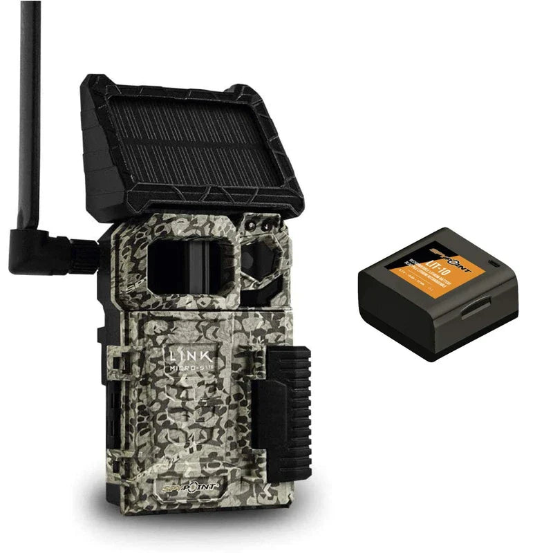 SPYPOINT Link-Micro-S-LTE Solar Cellular Trail Camera 4 LED Infrared Flash Game with 80ft Detection and Flash Range LTE-Capable Cellular Trail Camera 10MP 0.4-Second Trigger Speed