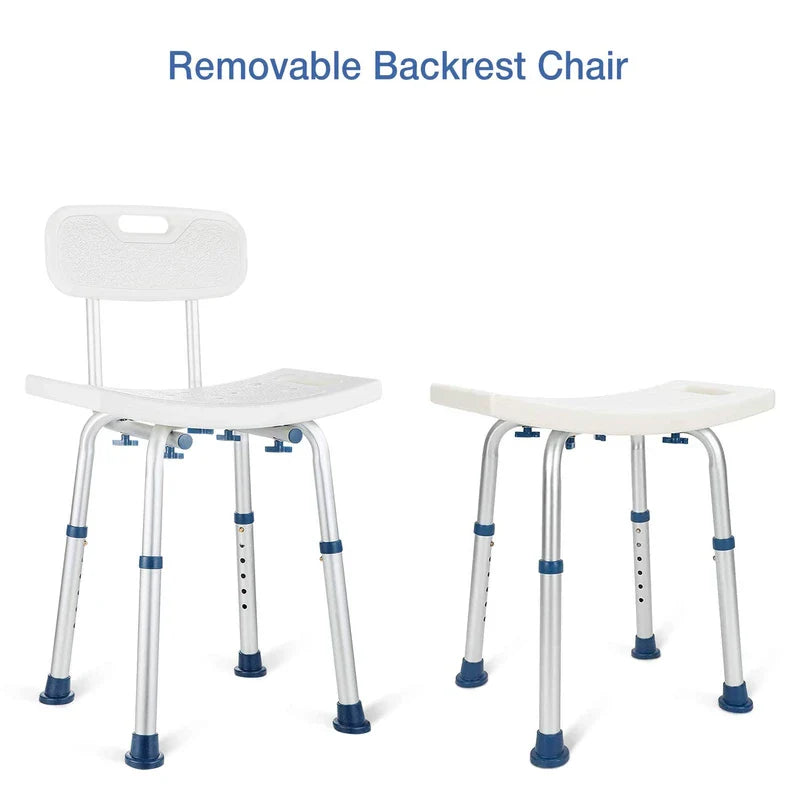 GreenChief Shower Chair with Back Removable - Small Shower Stool for Inside Shower, Narrow Bathtub Chair, Adjustable Shower Seat for Seniors, Elderly, Handicap, Disabled (300 LBS)