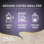 Lavazza, Espresso Barista Intenso, Coffee Ground, 2 x 250 g, Ideal for Moka Pots, with Aromatic Notes of Cocoa and Wood, Arabica and Robusta, Intensity 9/10, Medium Roasting