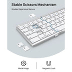 SODI Foldable Keyboard with Sensitive Touchpad, Portable Wireless Keyboard for iMac, Multi Devices, 2 in 1 Pocket-Sized Bi-Folding Portable Key-Board, Travel