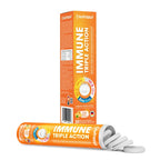 Nutrazul Immune Triple Action Effervescent Tablets - Vitamin C 1000 mg, Vitamin D 400 IU, Zinc 10mg I Orange 20's ( Pack of 3) I Gluten Free, Sugar Free, Lactose Free & Preservative Free I Maintains Immune Function, Healthy Bones, Cartilage, Teeth & Gums
