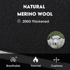 FREEHILL Merino Wool Heated Socks for Men Women, 5000mAh One-Click Control Rechargeable Cold Weather Heated Ski Socks (Black, XL)