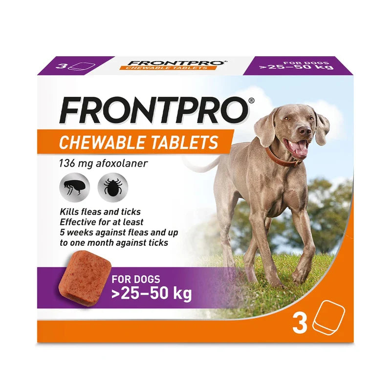frontpro FRONTPRO? Chewable Tablets Flea & Tick Treatment for Dogs (25C50kg) 3 Pack