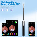 Tonsil Stone Remover Kit with Camera, Visual Tonsil Stone Removal Tool with LED Light, Rechargeable Tonsillolith Removal Tool with 4 Head - Fight Bad Breath - Attachments for iOS & Android(Black)