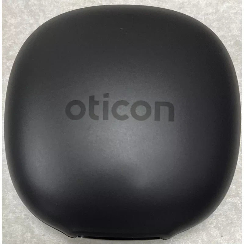 Oticon New Oticon Hearing Aid Case. Hard Plastic. With Cleaning Tool.