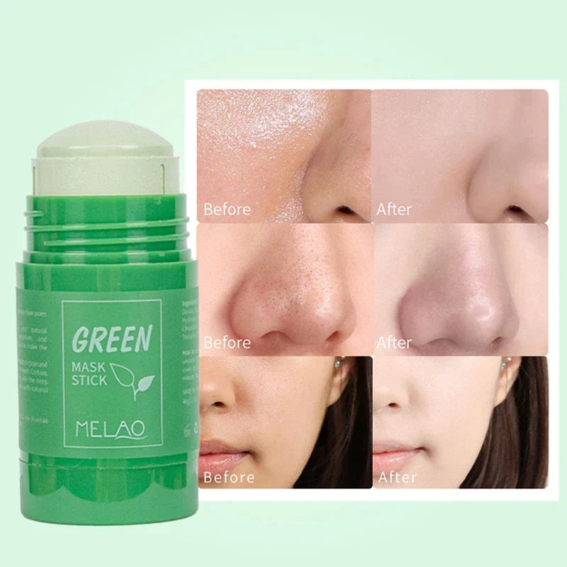 LcoLourx Green Tea Mask Stick for Face, Solid Mask,Poreless Deep Cleanse Green Tea Mask,Anti-Acne Oil Control&Improves Skin,Face Moisturizing(1PCS)