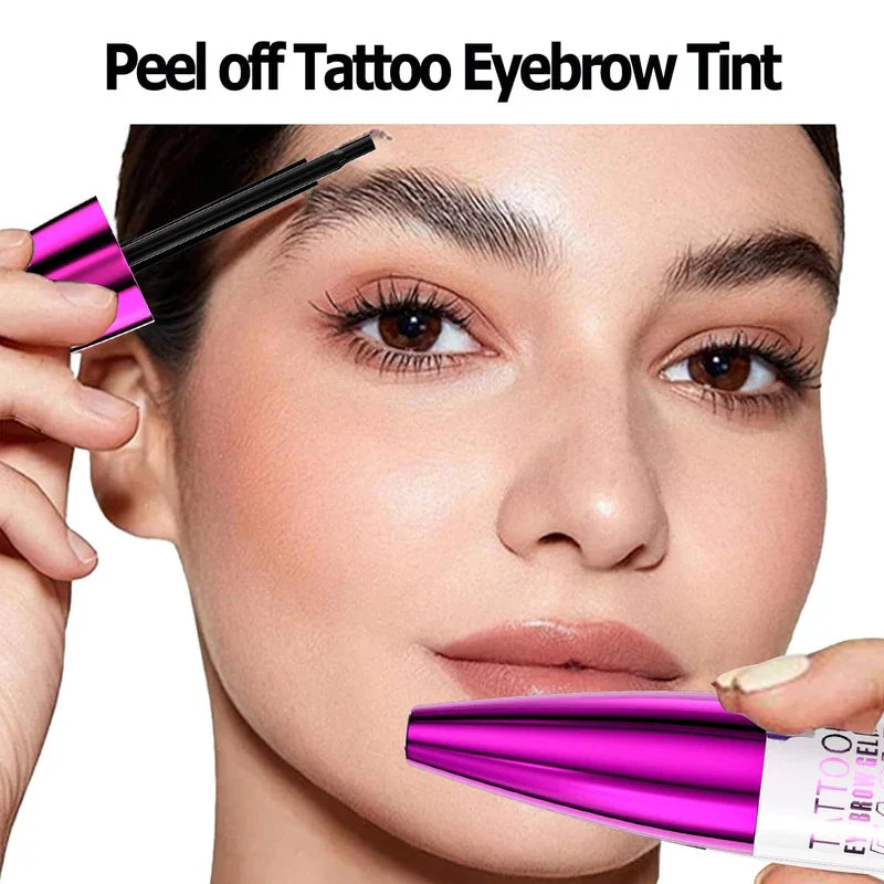 3Pcs Easy Peel Off Eyebrow Tint, Tattoo Brow Gel Tint, Long-lasting, Waterproof, Transfer-proof Eyebrow Tinting Kit for Fuller & Defined Looking Brows