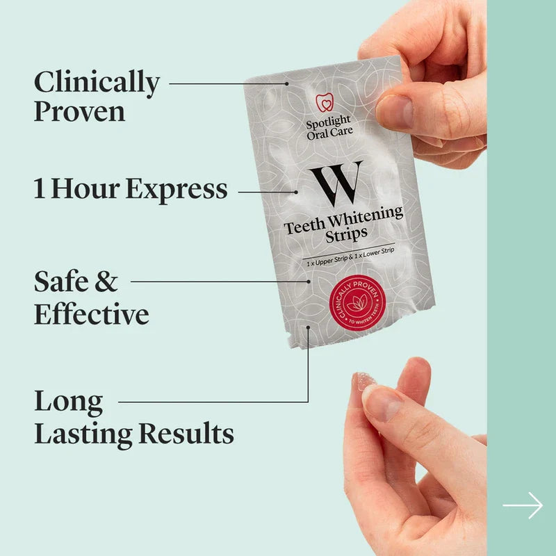 Spotlight Oral Care Teeth Whitening Strips | Gently Whitens Teeth Gradually & Safely | Active Ingredients Including Hydrogen Peroxide | Full 14-Day Course of Strips & 100 mL Whitening Toothpaste