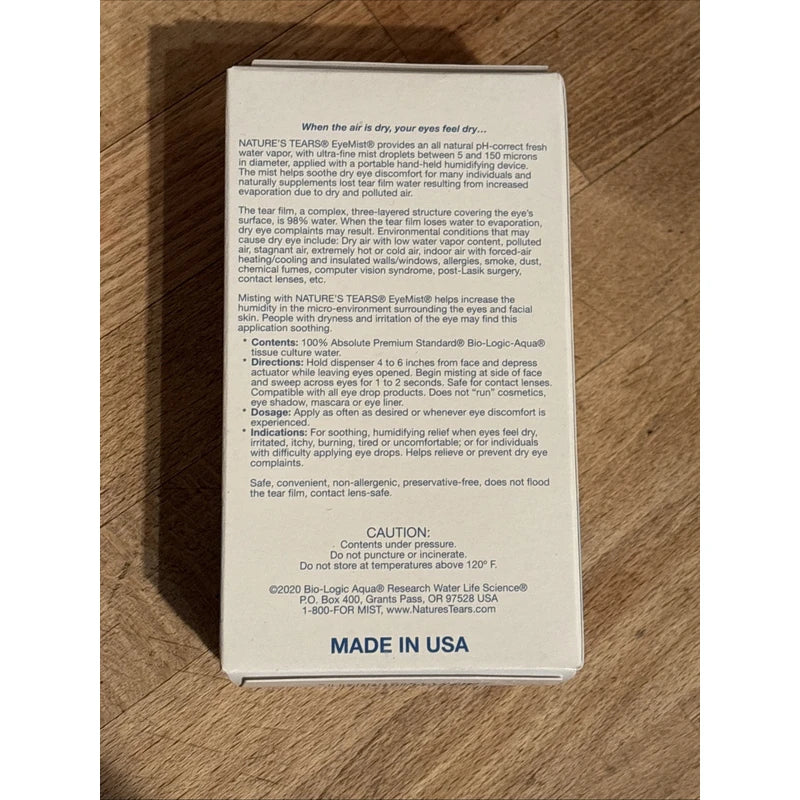 Natures Tears Eye Mist  Eyemist Spray Dry Eye Bio-Logic Aqua DISCONTINUED Sealed