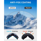 JetBlaze Ski Goggles Unisex OTG Ski Goggles with interchangeable lens and strap for spectacle wearers Snow Goggles Anti Fog Ski Snowboard Goggles Compatible Helmet Spherical Mirrored Silver Lens
