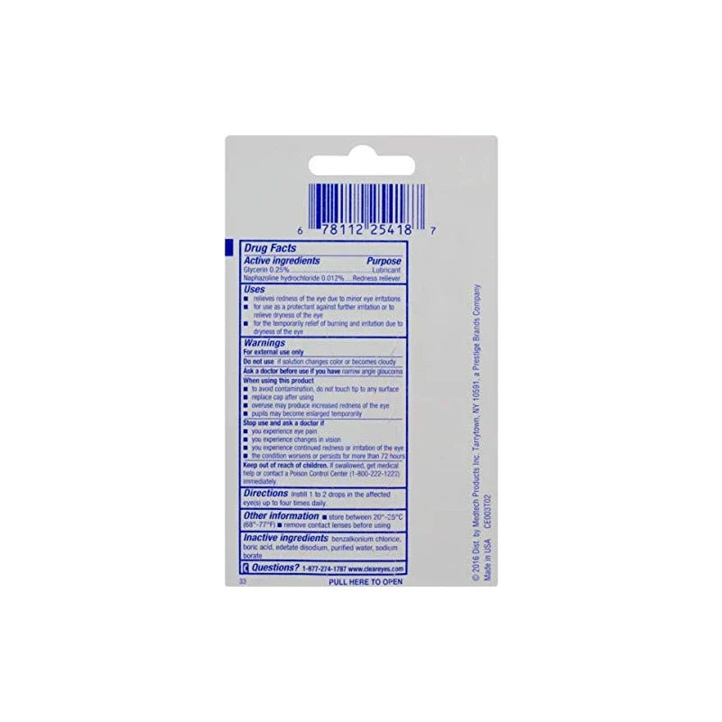 Clear Eyes Redness Relief up to 8 Hours of O.2 Oz - 12 Pack of Handy Pocket Pals by CLEAR EYES