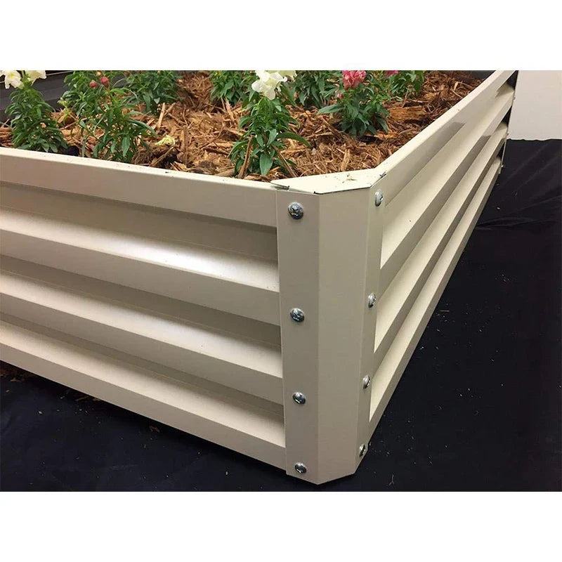 Stratco Raised Steel Metal Outdoor Decor Rectangular Tall Vegetable Garden Herb Bed Planter Box 20 Cubic Ft. Capacity, 46 x 35 x 12 Inches, Slate Gray