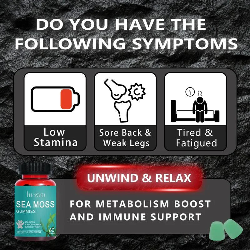TIFALENI [bvzvo] Multimineral Sea Moss & Bladderwrack & Burdock Root & Premium Irish Seaweed - 60 Edible Gummies All-in-1 Dietary Supplement - Specification: 1 Bottle