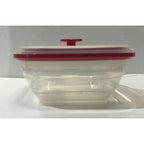 Collapse-it 6-Piece Silicone Food Storage Containers Red Square Set Kitchen