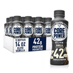 Premier Core Power Elite High Protein Shake, Vanilla, 42g Bottle, 14oz, 12 Pack