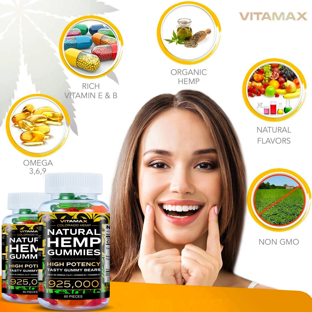 (2 Pack) Natural Gummies for Stress Relief - For Pain, Insomnia & Anxiety 120ct