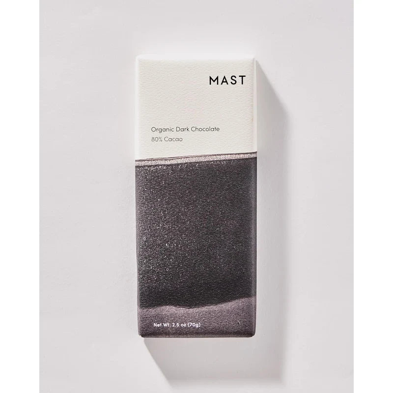 Mast Chocolate Bars | 6 pack | Organic, Kosher | Classic 2.5oz each (6 Bars, Organic Dark Chocolate 80% Cacao)