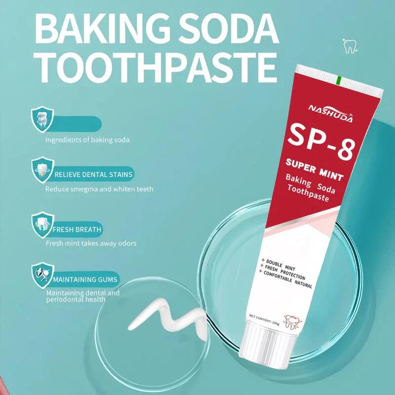 NASHUDA SP-8[Triple Whitening]Probiotic Whitening Toothpaste, Free of Fluoride,Hydrpxyapatite, Anti plaque, Oral Health Management - Specification: 1 PCS