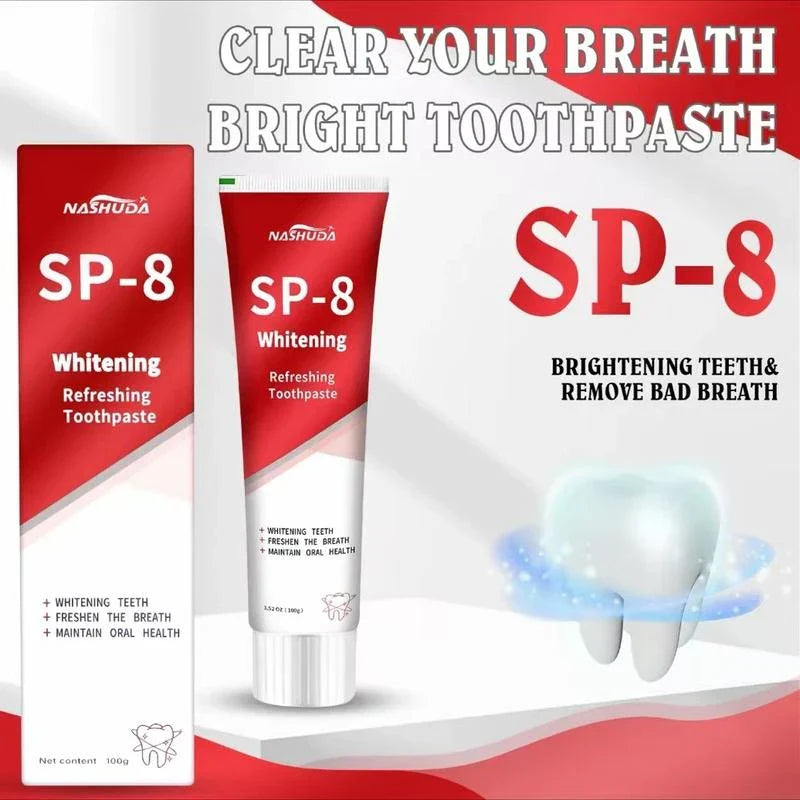 NASHUDA SP-8 Probiotic WhiteningToothpaste removes stains,Balances oral microbes, prevents cavitiesand freshens breath - Specification: 1PCS