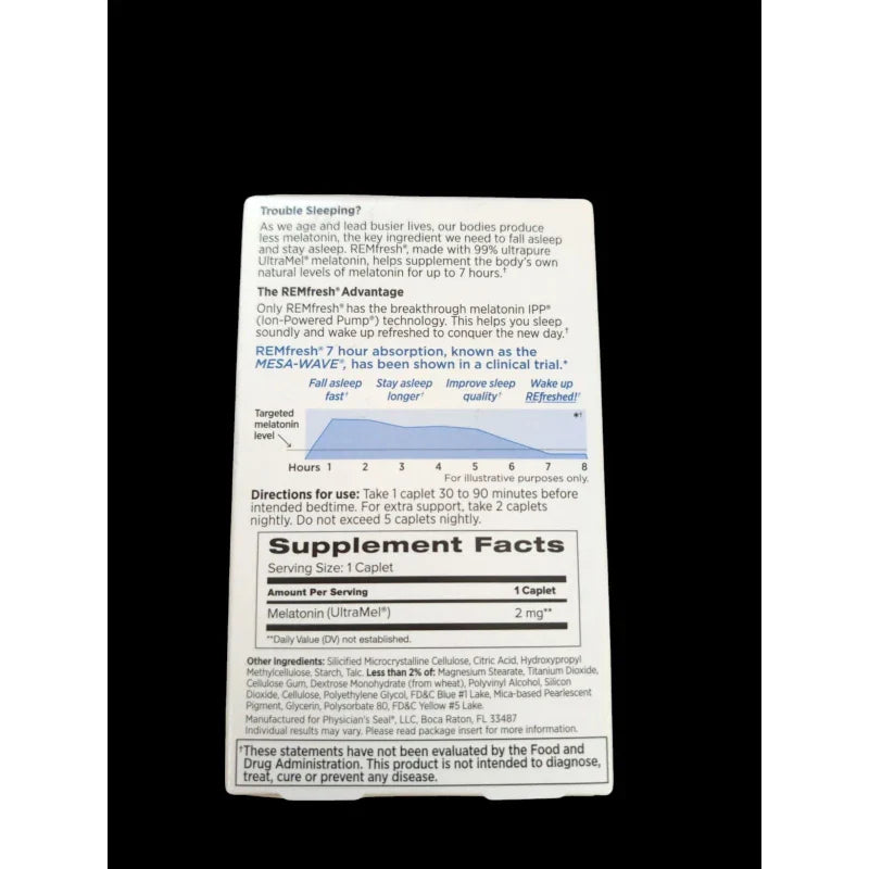 Dated 5/24 REMfresh Advanced Ion-Powered Melatonin 2mg UltraMel 36 Caps New/Seal