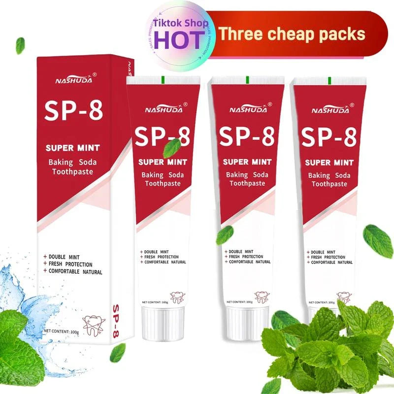 NASHUDA SP-8[Triple Whitening]Probiotic Whitening Toothpaste, Free of Fluoride,Hydrpxyapatite, Anti plaque, Oral Health Management - Specification: 1 PCS