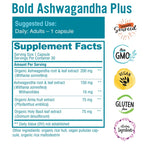 Bold Botanica Bold Ashwagandha Plus –Stress, Mood, Memory & Energy Support - Potent Extracts with Amla & Holy Basil -Triple Adaptogenic Formula—One Capsule Daily- 30 Vegan Caps (1)
