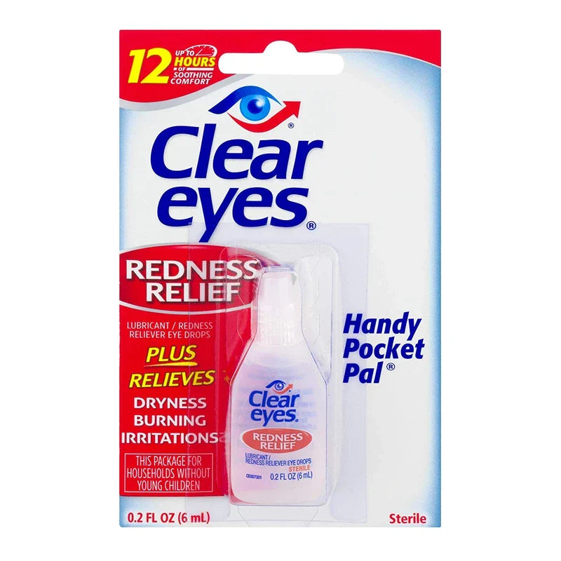 Clear Eyes Redness Relief up to 8 Hours of O.2 Oz - 12 Pack of Handy Pocket Pals by CLEAR EYES