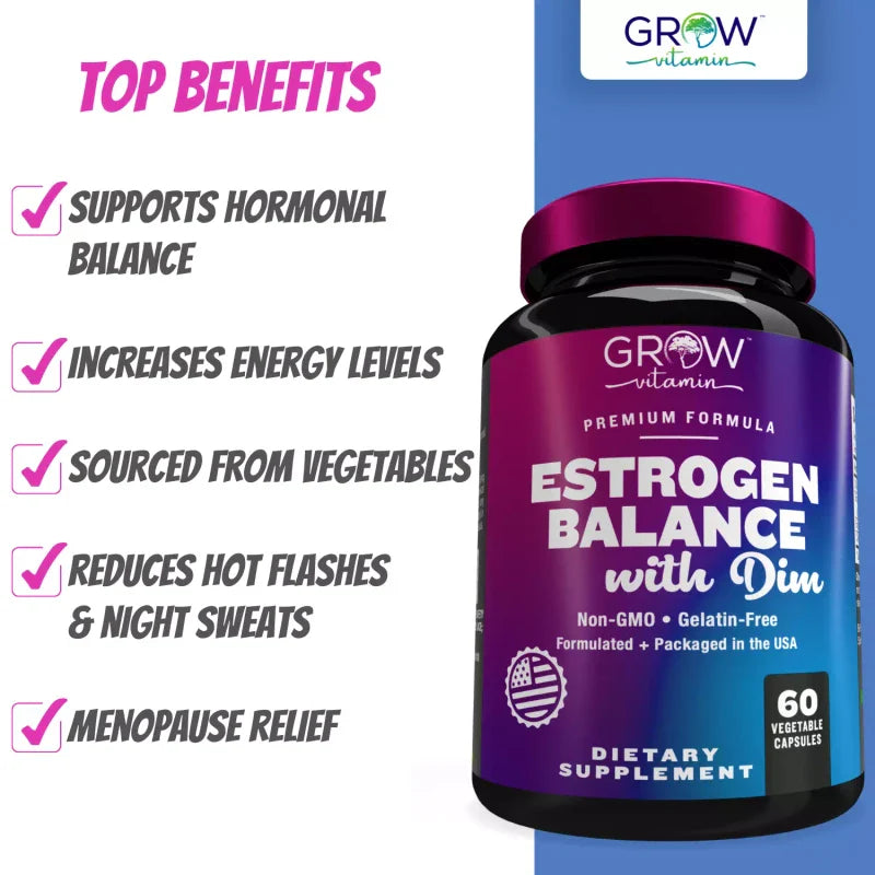 Dr. Berg’s Estrogen Balance DIM (Diindolylmethane) Healthy Estrogen 60 capsules