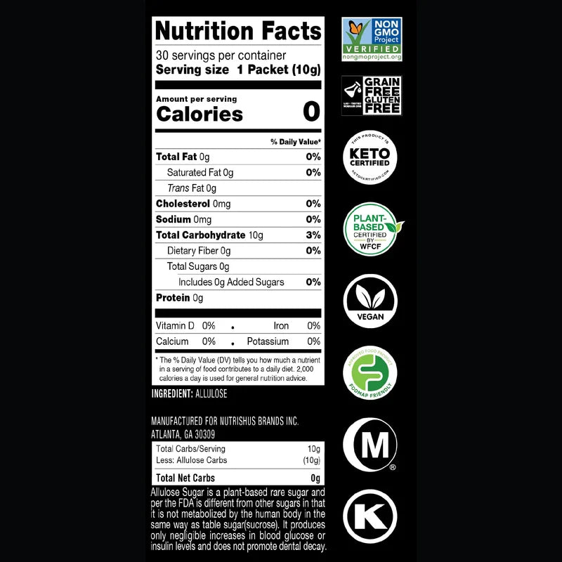 RxSugar 30 Stick Pack Carton 6-Pack | Diabetes-Safe Natural Sugar | Keto Certified | Non-GMO Project Verified | Gluten-Free Certified