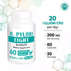 H. PYLORI FIGHT Lactobacillus Reuteri Probiotic Acid Stomachache 60ct SUPERSMART