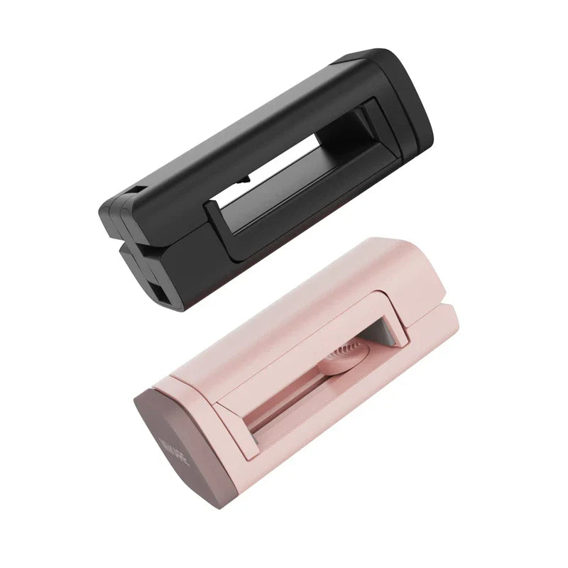 MiiKARE Airplane Travel Essentials Phone Holder, Universal Handsfree Phone Mount for Flying with 360 Degree Rotation, Accessory for Airplane, Travel Must Haves Phone Stand for Desk-Black&Pink