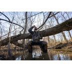 Momarsh Lightweight Adjustable Mobile Bench Seat | Weather-Proof Bench Seat with Breathable, Quick Dry Mesh, Removable Pocket, Drink Holder, and Adjustable Carry Strap | Must Have Hunting Gear